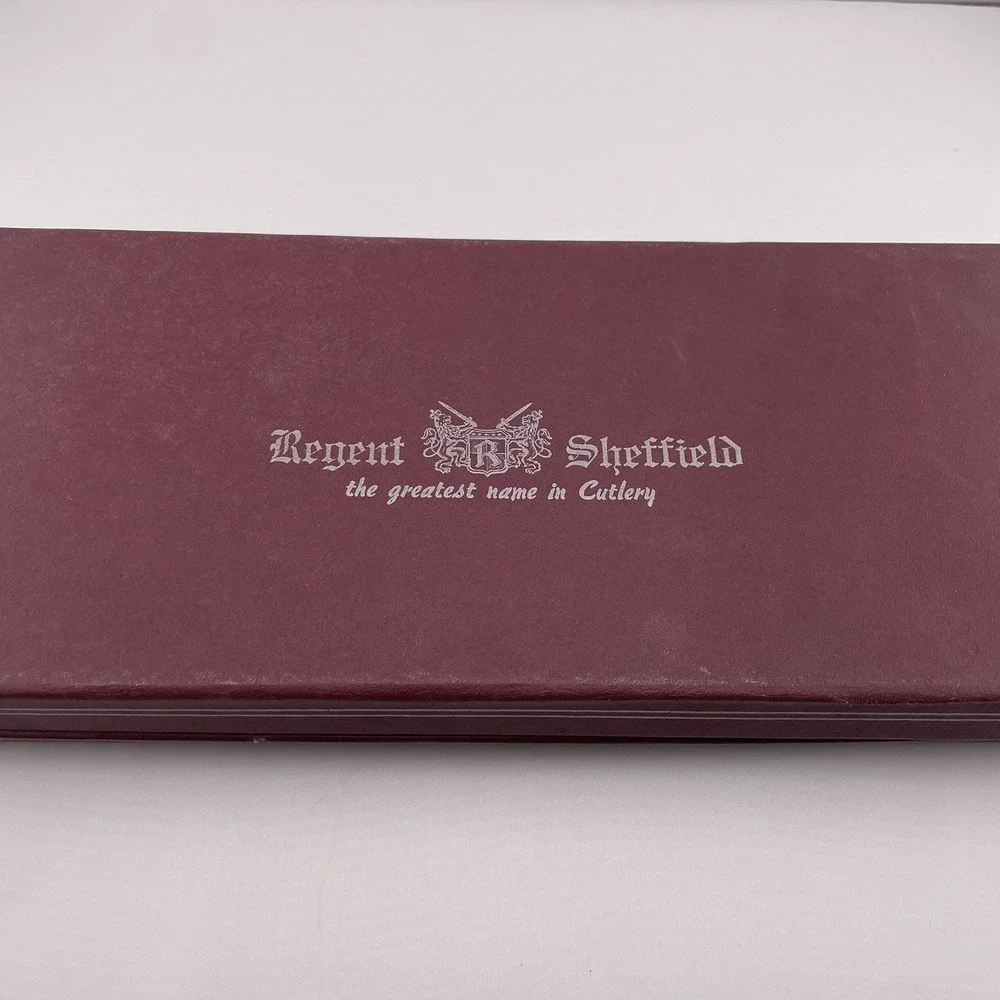 Regent Sheffield Stainless Steel Luxtrex Carving Set‎ 2 Knives 1 Fork Vintage